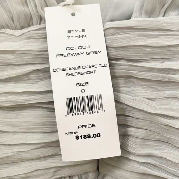 French Connection Constance Draped Cold Shoulder Dress Sz 0 in Freeway GrayNWT - Picture 7 of 9